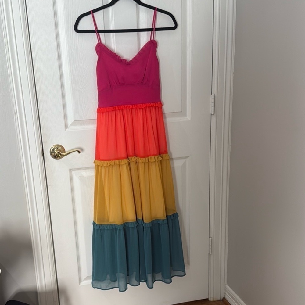 Tiered colorful maxi dress Sadie & sage boutique size small